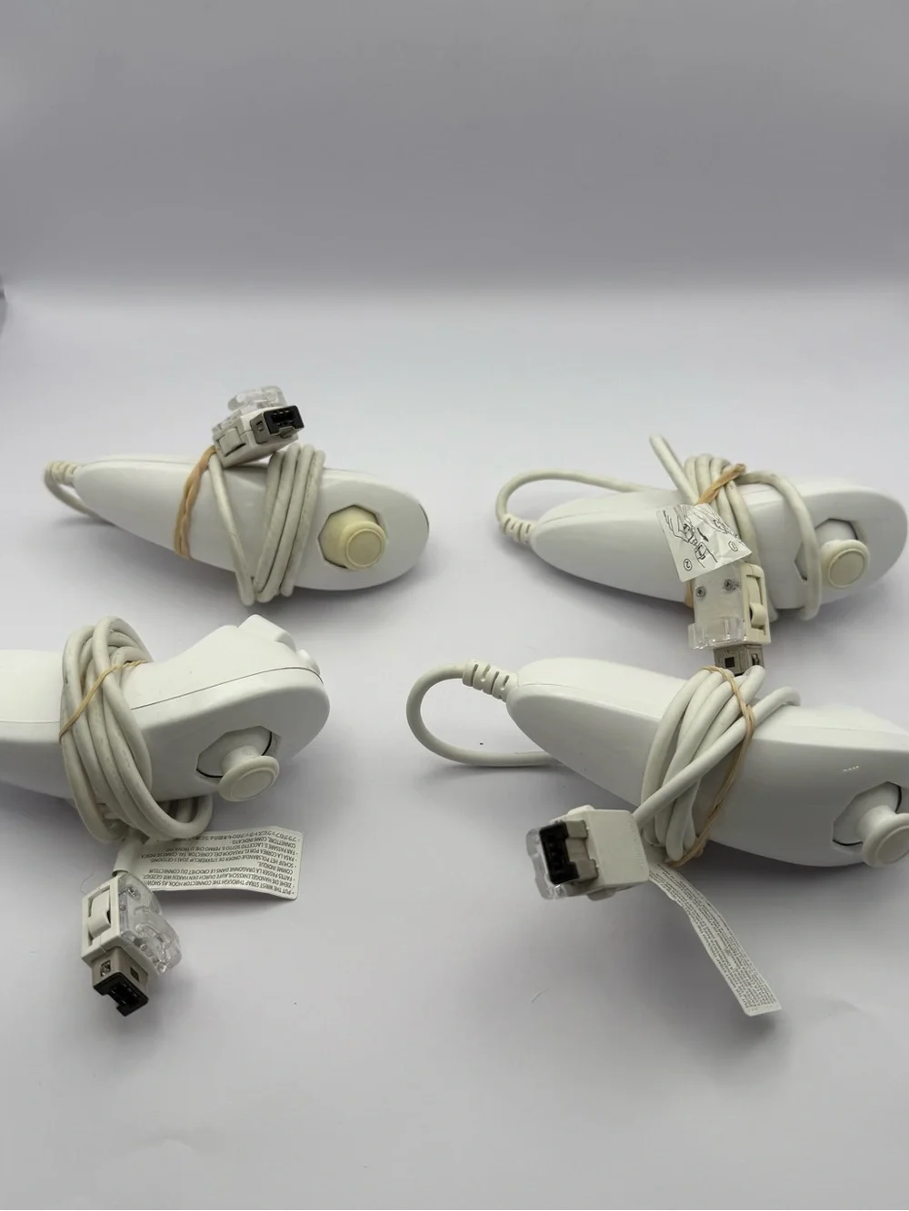 Lot of 4 OEM Nintendo Wii Nunchuk Controllers - White RVL-004 Tested Original